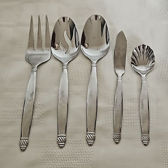 Onieda 5 Pieces Stainless Steel Serving Set 18/10 Silver - Picture 2 of 16